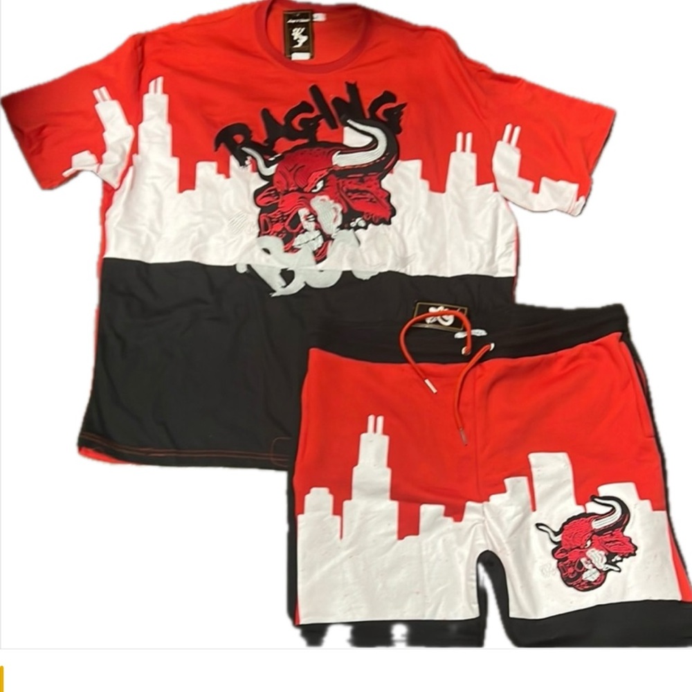 4XL Men’s  Red and Black  Raging Bull Jogger set new with tags